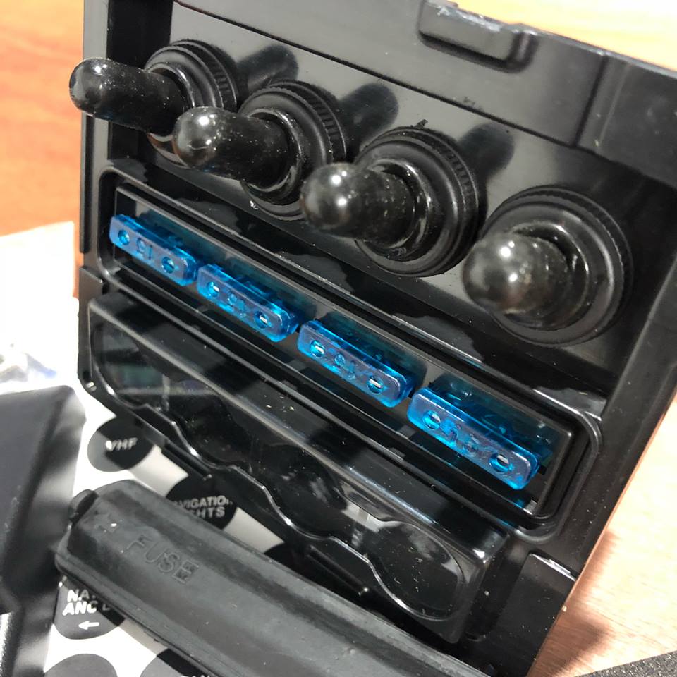 4 Gang Switch Panel - Waterproof - Backlit - With Fuses and distribution panel image 2