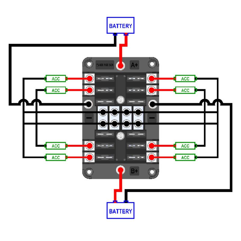 Fuse Block 8 Way 32VDC ATS Fuse Dual +VE Inputs image 1