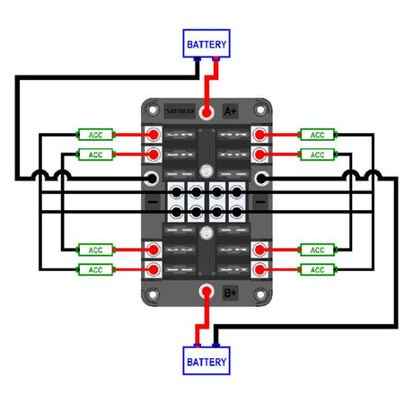 Fuse Block 8 Way 32VDC ATS Fuse Dual +VE Inputs image 1