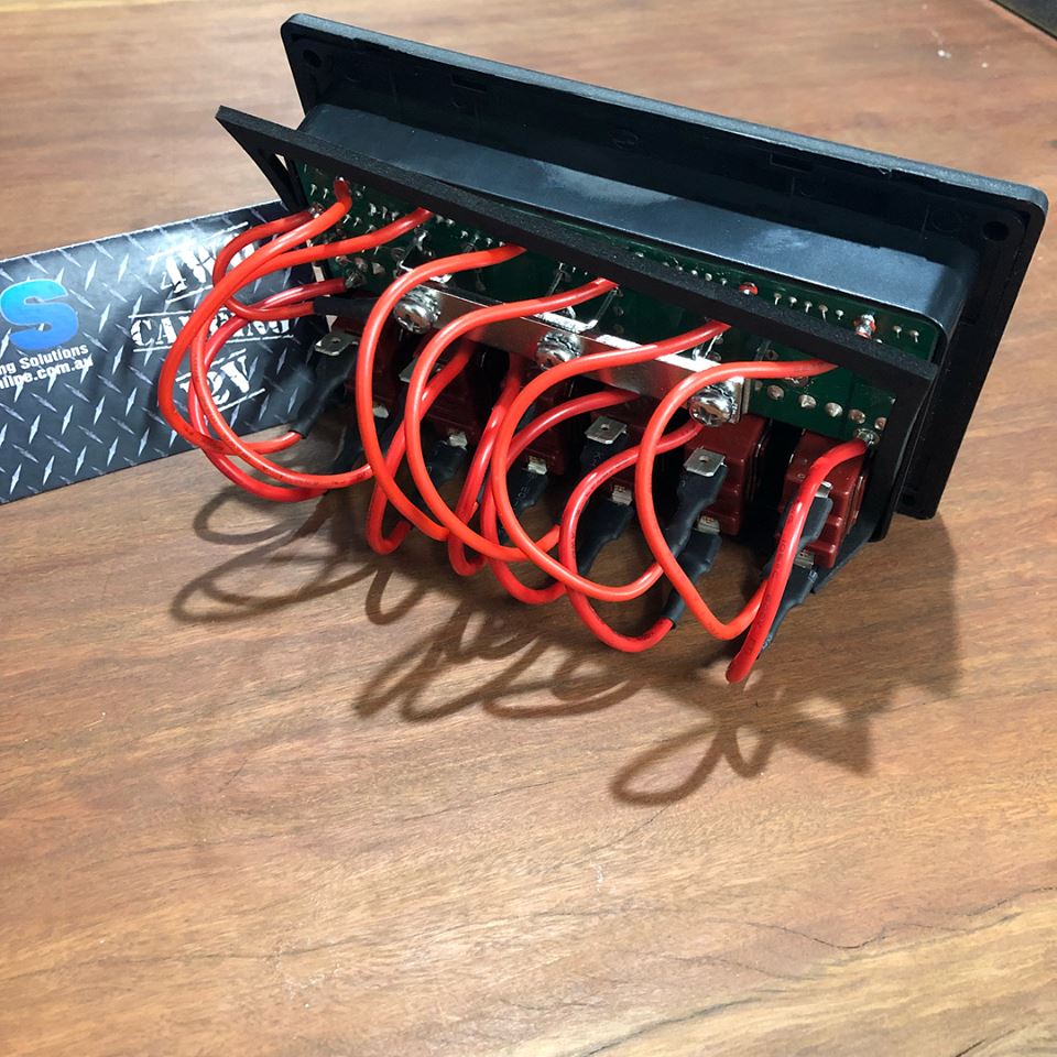 6 Gang Switch Panel - Waterproof - Backlit - With Fuses and distribution panel image 4