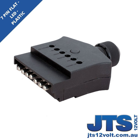 7 Pin Flat Male Trailer Plug - LED - Plastic image 0