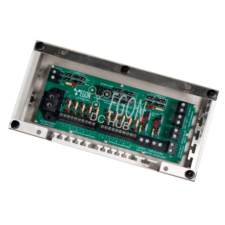 Electronic module with 'EGON' branding on a white background