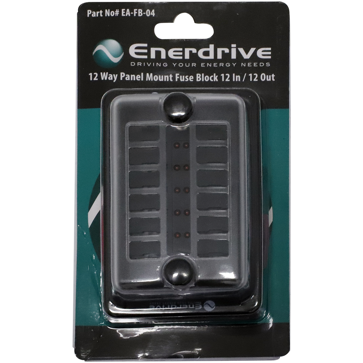 Enerdrive 12 Way Blade Fuse Block Panel Mount