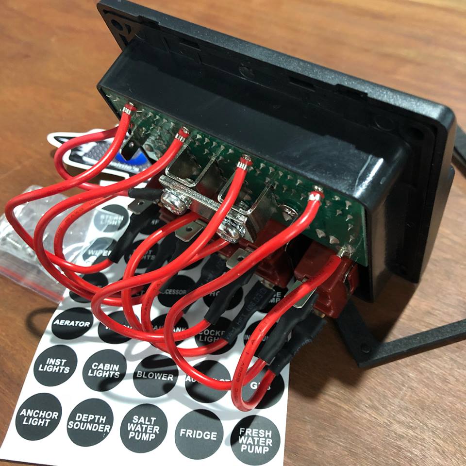 4 Gang Switch Panel - Waterproof - Backlit - With Fuses and distribution panel image 4