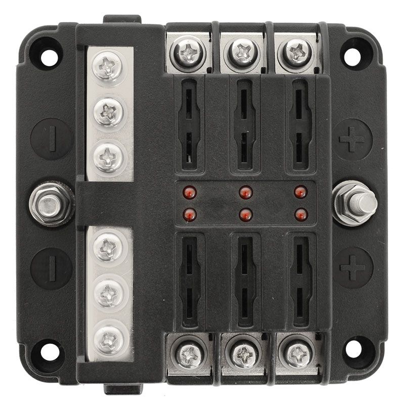 Fuse Block 6 Gang W NEGATIVE image 0
