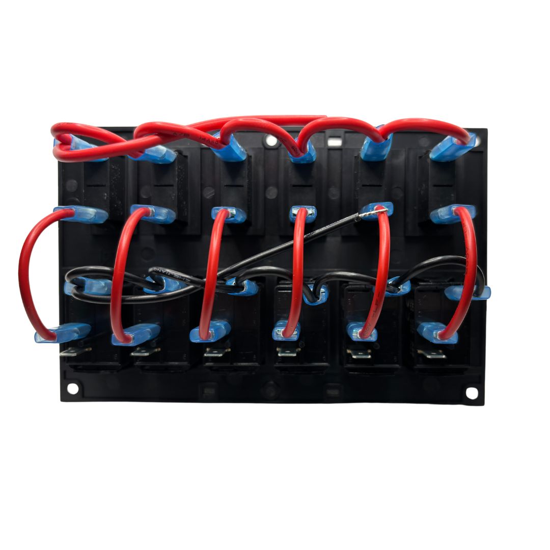 6 Gang Switch Panel - LED - With Fuses - 24/12V
