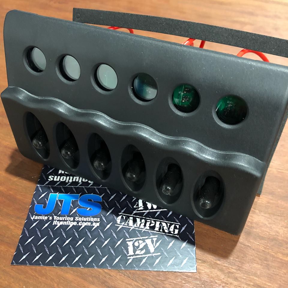 6 Gang Switch Panel - Waterproof - Backlit - With Fuses and distribution panel image 2