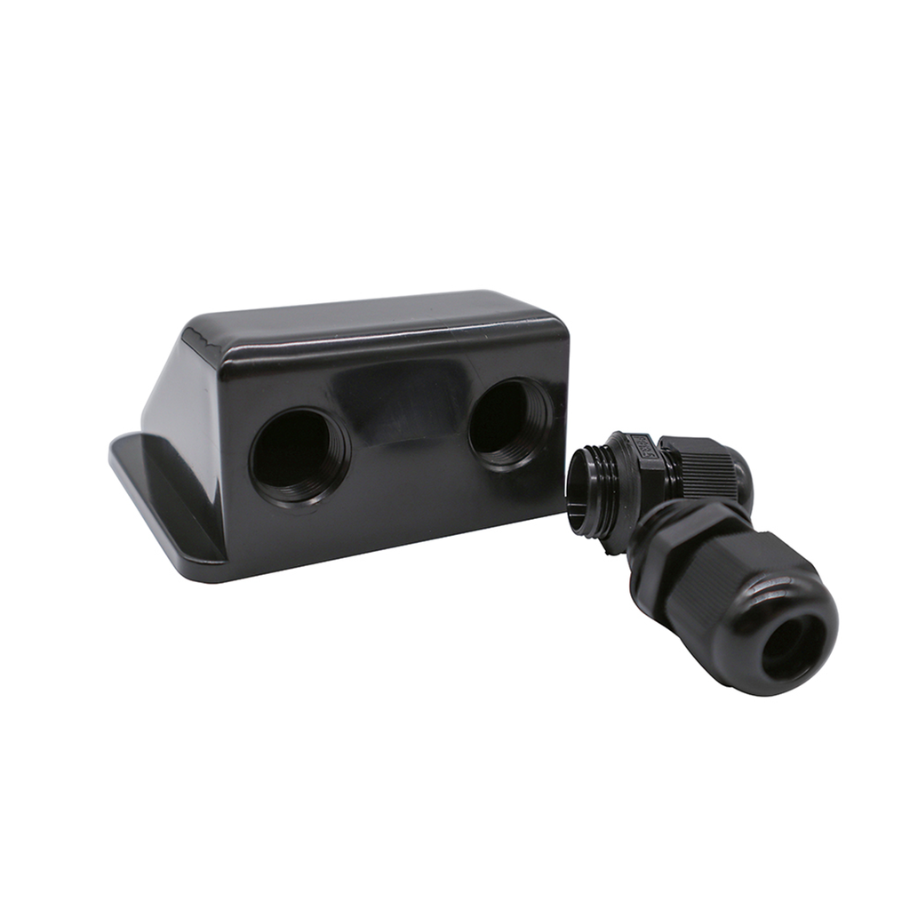Dual Entry Solar Junction Box - Black