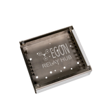 Metallic relay hub with 'Egon' branding on a white background