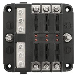 LV5400.6 way fuse block with negative bus bar